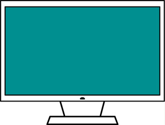 sketch color silhouette display desk computer tech vector image