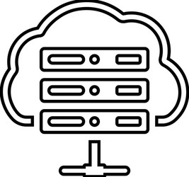 Cloud computing server line icon outline vector