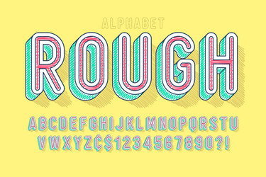 comical linear font design colorful alphabet vector