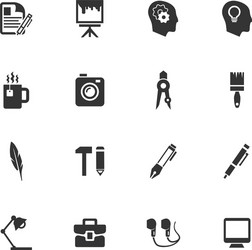 Creative process icons set Royalty Free Vector Image