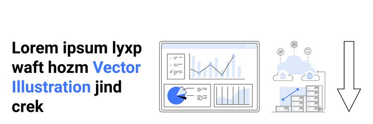 data analytics dashboard and cloud integration vector image