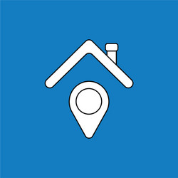 Icon concept map pointer under house roof vector