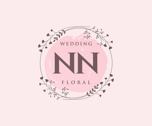 Nn initials letter wedding monogram logos Vector Image