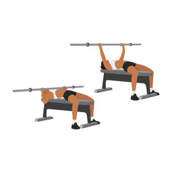 Woman doing dumbbell flat bench press exercise Vector Image