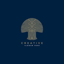 Abstract tree icon logo designcreative Royalty Free Vector