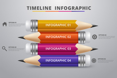 Education pencil infographics step option vector