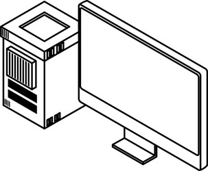 database servers and computing technology in black vector image
