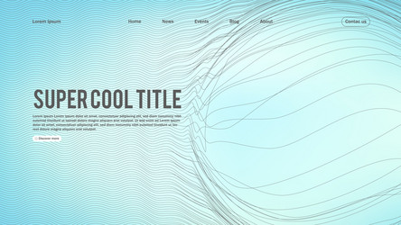 Landing page abstract design with dynamic line vector