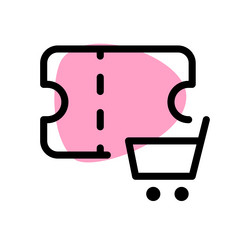 ticket applicable on utilization of cart vector image