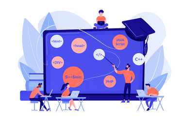 Coding workshop concept vector