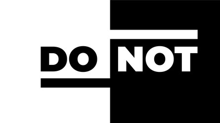 Do not lettering card two words in black vector