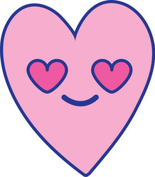 full color cute in love heart kawaii cartoon vector image