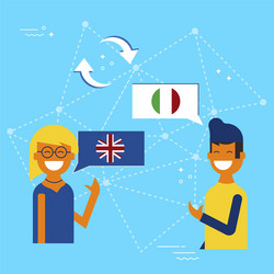 Italian and english online chat translation vector