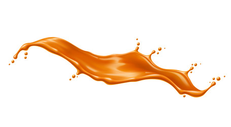 caramel sauce flow wave splash 3d milk candy vector