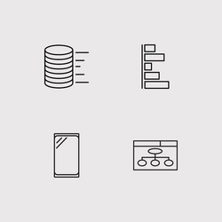 data analytics simple linear icons set outlined vector image