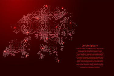 Hong kong map from red pattern maze grid vector