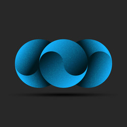overlapping three circles circular pattern logo vector image