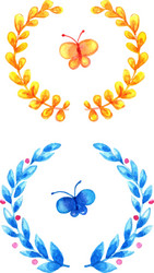 Watercolor floral frames vector