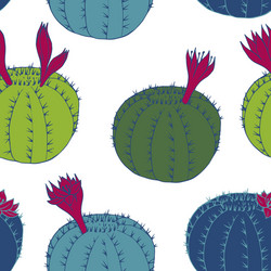 abstract seamless pattern with cactuses vector