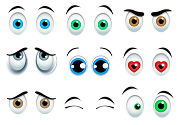 Cartoon eyes set vector