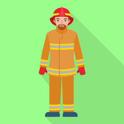Fire fighter man icon flat style Royalty Free Vector Image