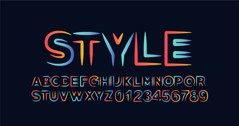 modern abstract font set alphabet text design vector image