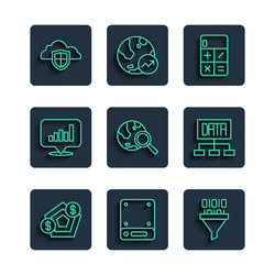 Set line financial growth server binary code vector