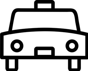 Taxi icon isolated contour symbol vector