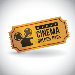 One cinema ticket with barcode Royalty Free Vector Image