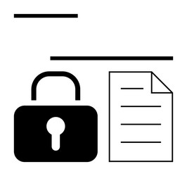 lock and document indicating data security vector image