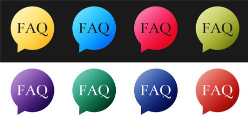 Set speech bubble with text faq information icon vector