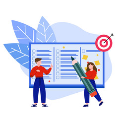 teamwork on list workers with different knowledge vector image
