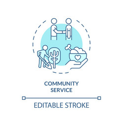 Thin line simple blue community service icon vector