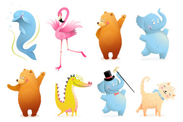 Adorable Baby Animals Clip Art Vector Image