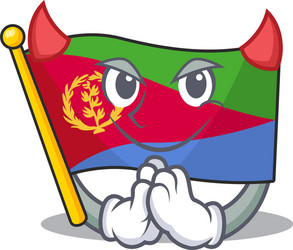 cartoon character flag eritrea on a devil vector