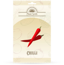 Pack of chilli seeds icon vector