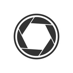 Shutter Icon - Camera Lens Shape vector image