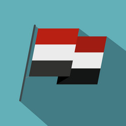 Egyptian wavy flag icon flat style vector