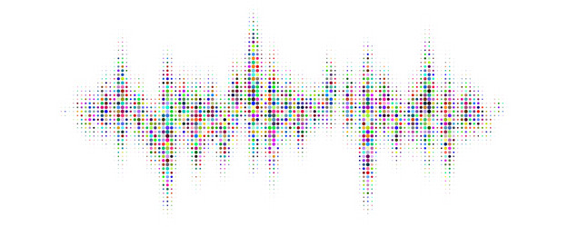 halftone pattern of audio waveform sound wave vector image