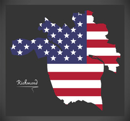 richmond virginia city map with american national Vector Image