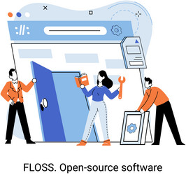 Floss open source software free product anyone vector