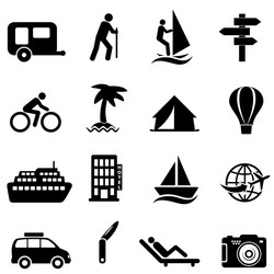 leisure recreation and outdoor icons Vector Image