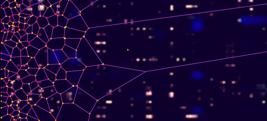neural network concept connected cells with links vector image