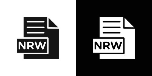 nrw file document icon flat fill set collection vector image
