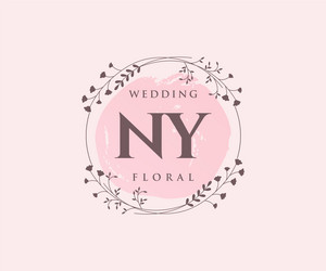 Ny initials letter wedding monogram logos Vector Image