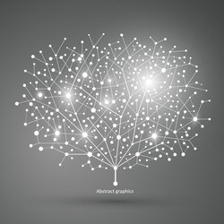 points and lines of trees abstract graphics vector image