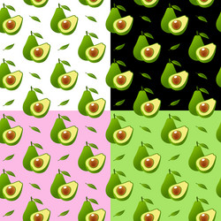 seamless background with avocado fruit slices vector