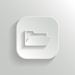 White Folder Icon - App Button vector image