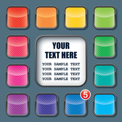 apps icons set and text frame template vector image
