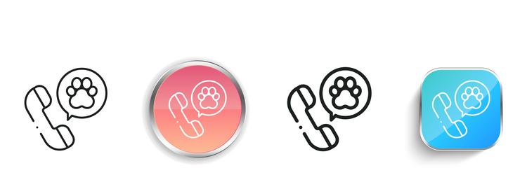 hotline icon thin linear regular and button style vector image